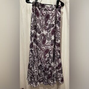 LOFT Purple Paisley Maxi Skirt